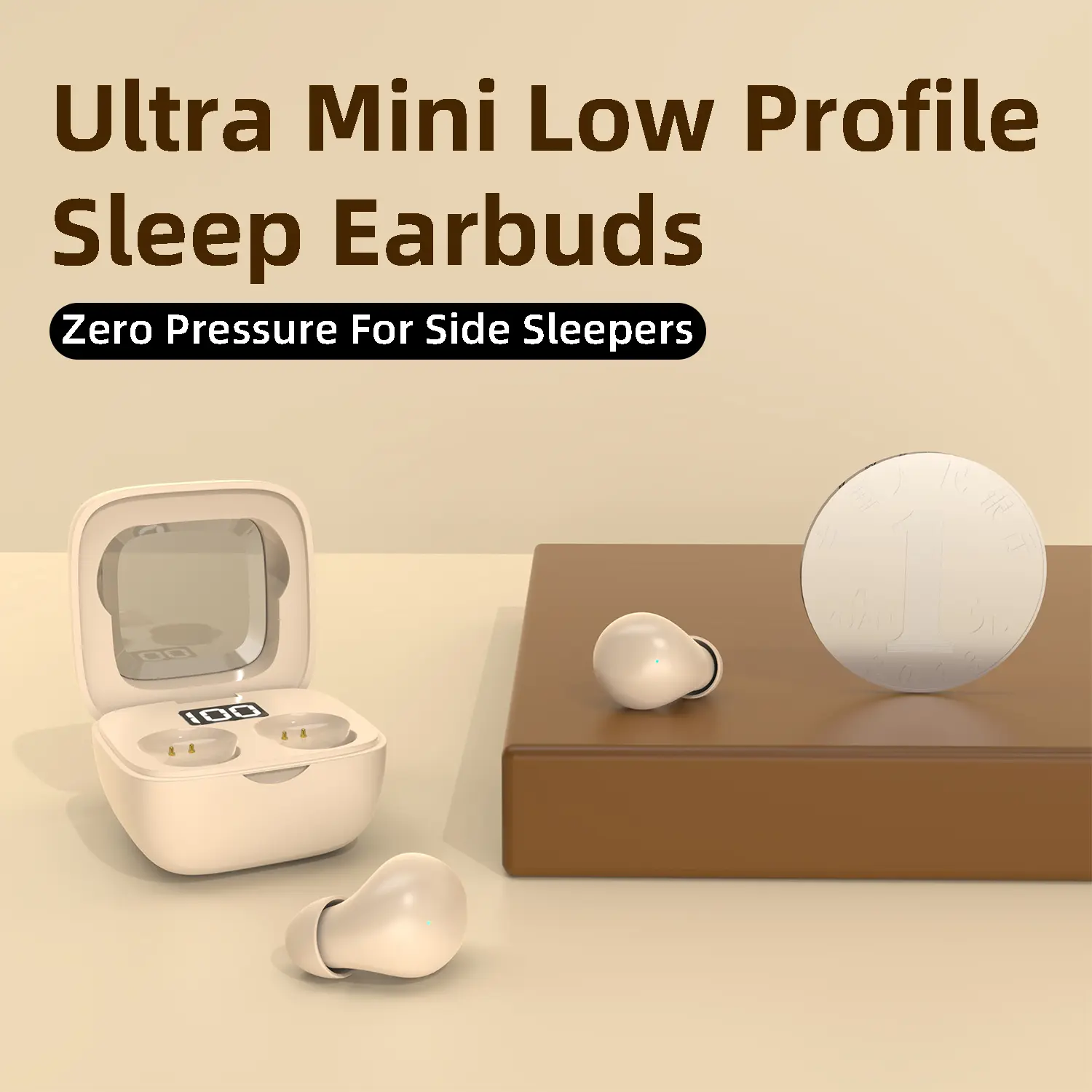 Mini Sleep Earphones No Ear Pressure While Sleeping No Pain For Long Wear, Block Snoring Low Latency Stable Bluetooth & Pocket Size & Long Battery Life Earphones