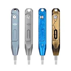 OKNIFE Otacle D1 Small EDC Multi Bit Pocket Screwdriver, 9 in 1 Mini Precision Screwdriver Set, S2 Steel Magnetic Bits for Work or Daily Use, Titanium Alloy Steel, Brass, Aluminum
