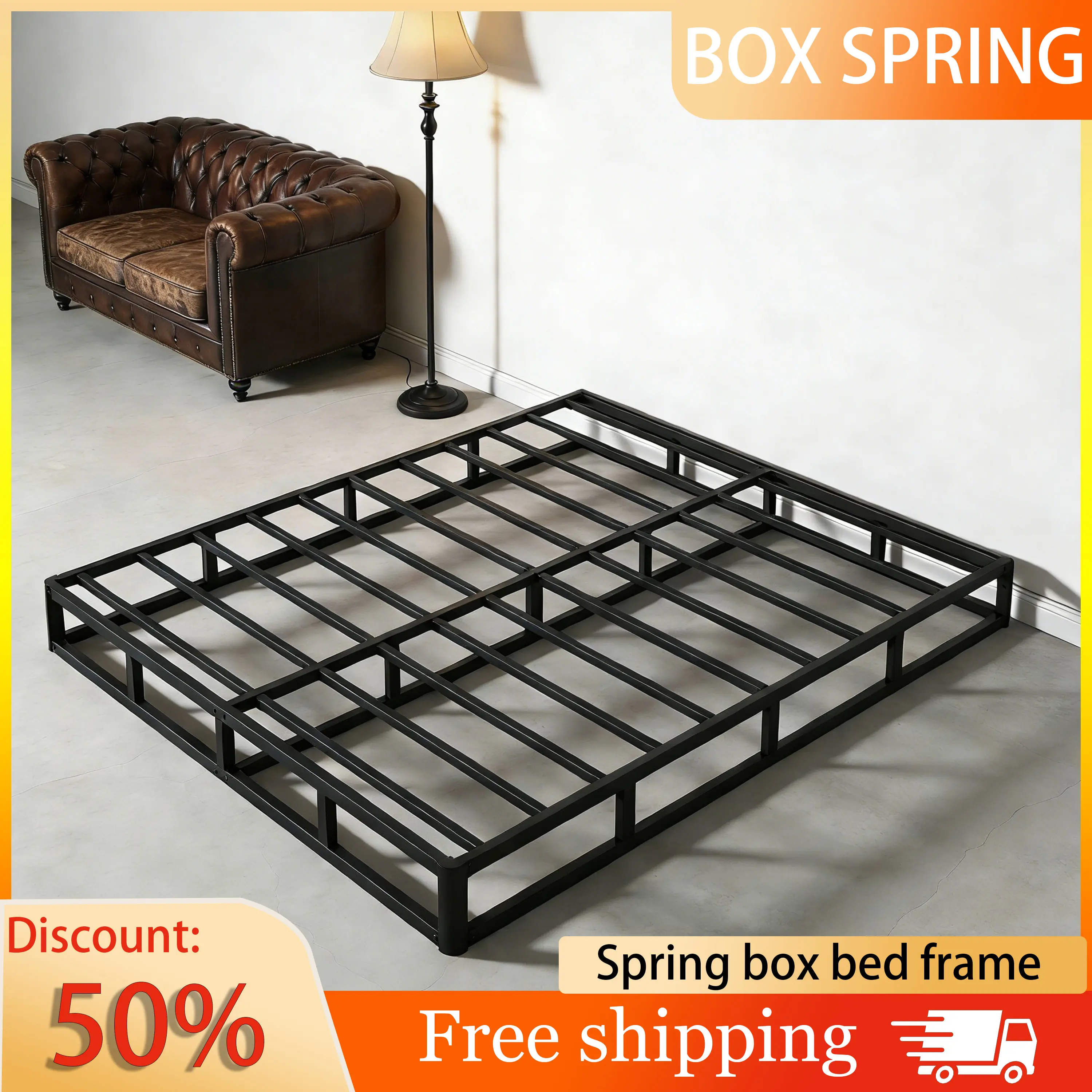 Edenza 9-in Heavy Duty Nordic Queen Size Box Spring - Queen Size Bed Frame Foundation with Fabric Cover, Good Ventilation, Easy Installation, Noise-Free Thoughtful Gift