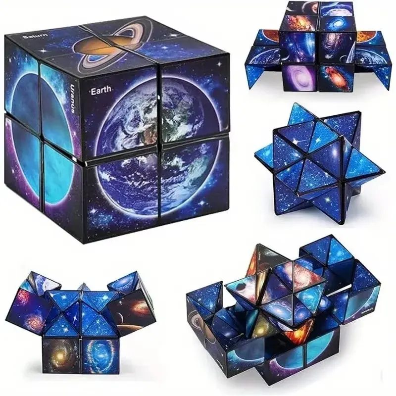 Multifunctional 1-in-1 2-in-1 3D Starry Sky Magic Cube Puzzle Toy Stress Relief Educational Toy for Boys Girls