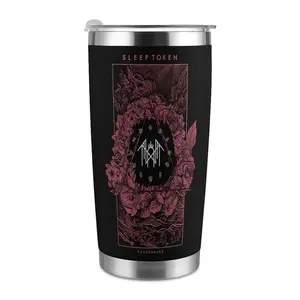 Sleep Token Tumbler, Sundowning Album Tumbler, Progressive Metal Band Merch Tumbler, Rose Rune Tumbler, 20oz Double Silver Edge Tumbler, Stainless Steel Tumbler, Christmas Gift