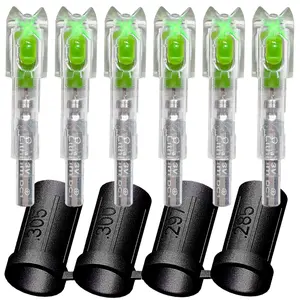 Sntxmy 6-Pack CrossbowLighted Green with 4 Sizes .285/.297/.300/.305” Bushings Durable LED ArrowNocks for Hunting Target Practice Continuous Accuracy cross bow nocks