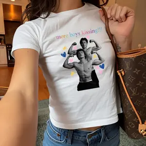 More Boys Kissing Baby Tee, Game Changers LGBT Aesthetic Crop Tops, M M Romance Books Fan Gift, Connor Storrie Hudson Williams Graphic Top
