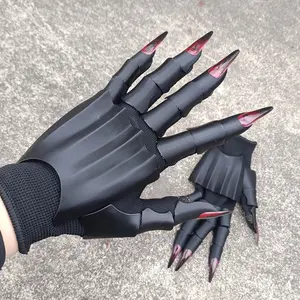Dark-style female knight armor gloves, suitable for ballroom costumes, elastic gloves, cosplay equipment props, universal demon role-playing gloves.
