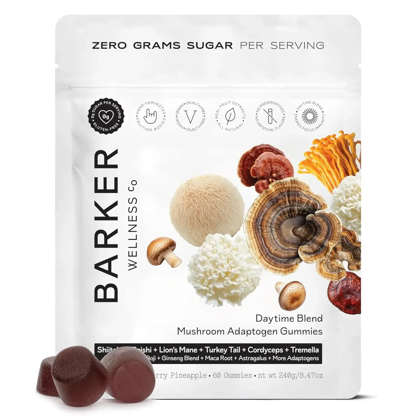 Energy & Mental Focus – Mushroom Adaptogen Gummies Daytime Healthcare, strengthen Immunity