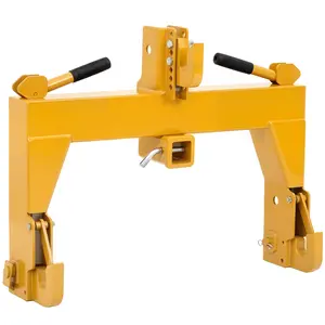Quick Hitch for Category 1 Tractors – 3000 lbs Lifting Capacity, Heavy Duty Dual Receivers, Fits Lower Arms Easily, All-Purpose Agricultural Tow Adapter – Yellow