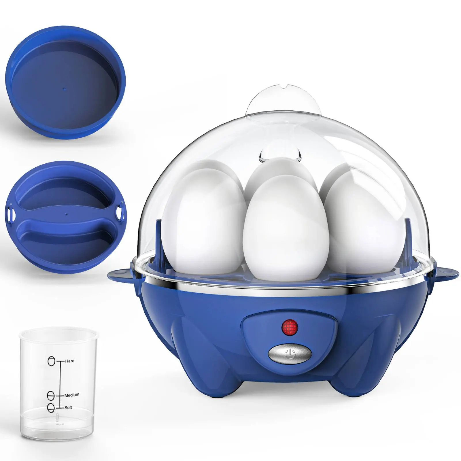 KOZEEWARM Electric Egg Cooker Machine, 7/14-Egg Capacity, Soft/Medium/Hard-Boiled Settings, Auto Shut-Off, Included Measuring Cup – Kitchen Appliance Easy Cooking Solution