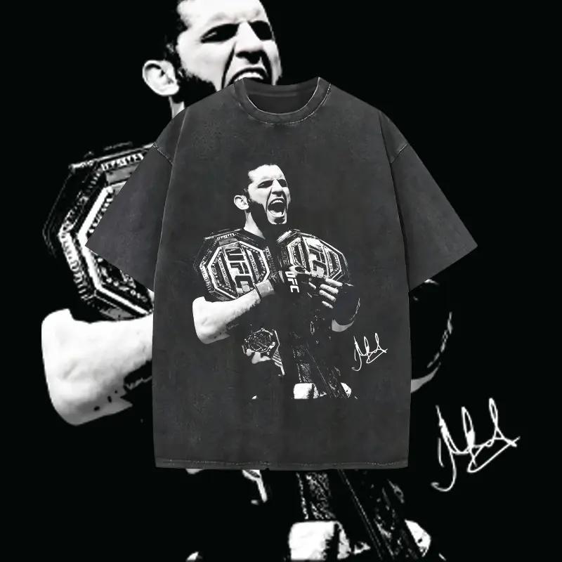 Islam Makhachev Double Champ High Quality Tee, UFC 322 T-shirt, UFC MMA Shirt, Fighter Tee, Graphic UFC Champ T-Shirt