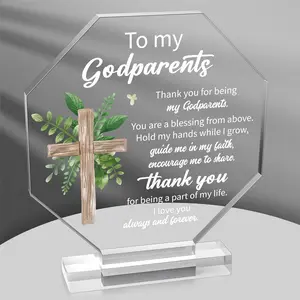 Acrylic Gift for Godparents - Thank You for Being My Godparents Gift Godparent Gifts from Godchild Godparent Office Desk Decor Birthday Keepsake Paperweight for Godparent