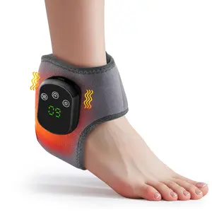 Cordless Ankle Massager with Heat, Ankle Heating Pad, USB Rechargeable Heated Brace Wrap Warmer, 5 Heat Levels, 3 Vibration Modes, Use for Daily Comfort & Active, Relax for Home Office, Christmas Gifts for Mom Dad Women Men ,ankle protection