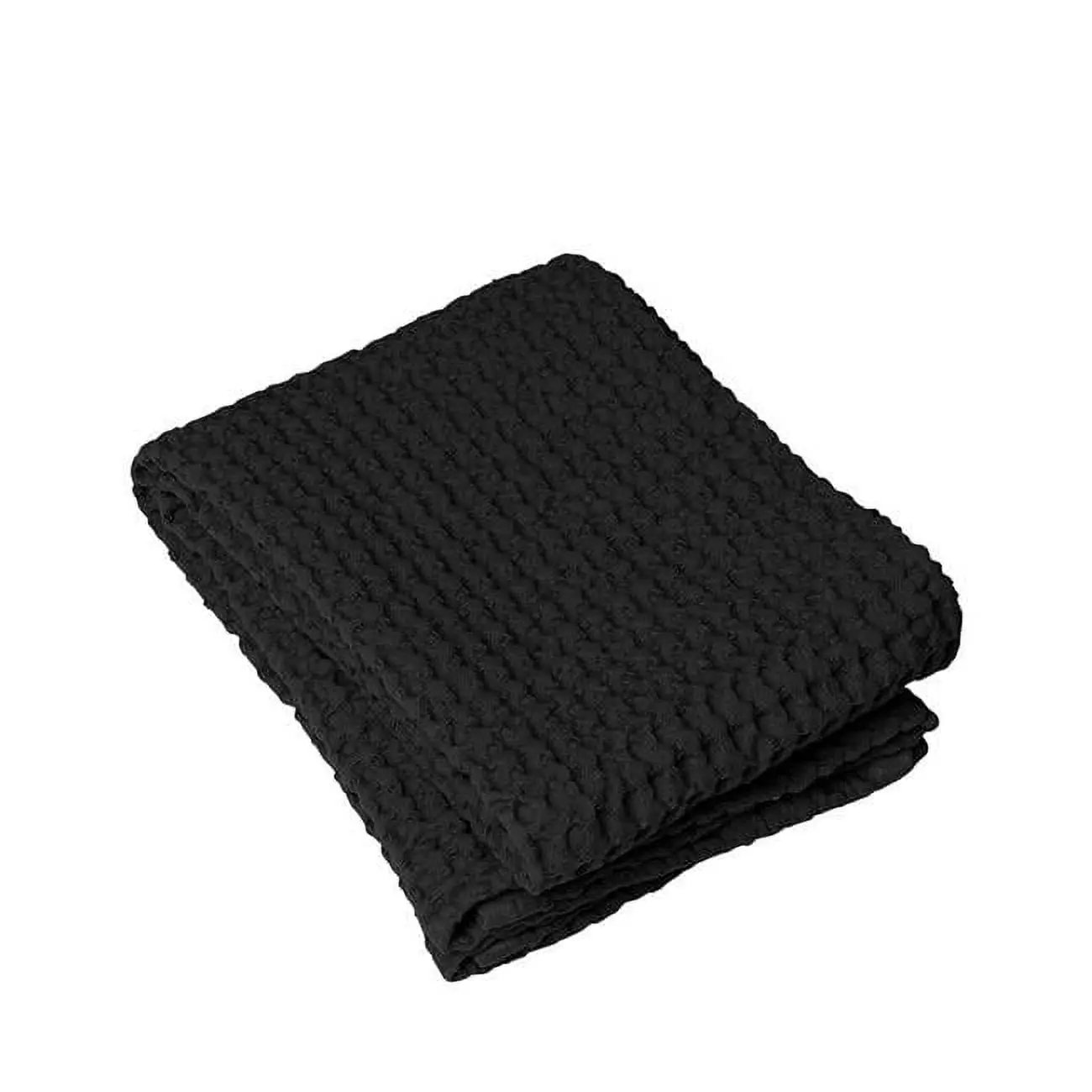 Blomus 66308 Caro Unisex 1-Piece Waffle Weave Black Hand Towel