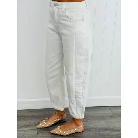 Risen Cream Rock The Night Away Barrel Jeans (Reg & Plus)