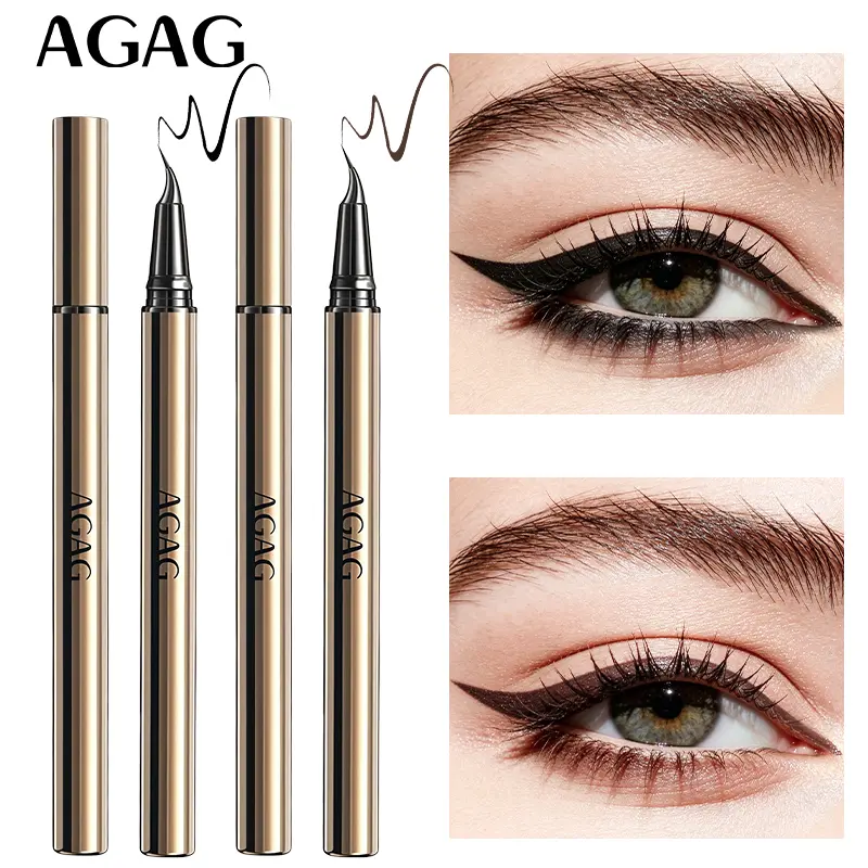 AGAG Curved Eyebrow Pen, Microblading Liquid Brow Pencil with Angled Tip Design, Ultra Fine Hair-Like Strokes, Smooth Glide Formula, Easy Control for Natural Looking Brows