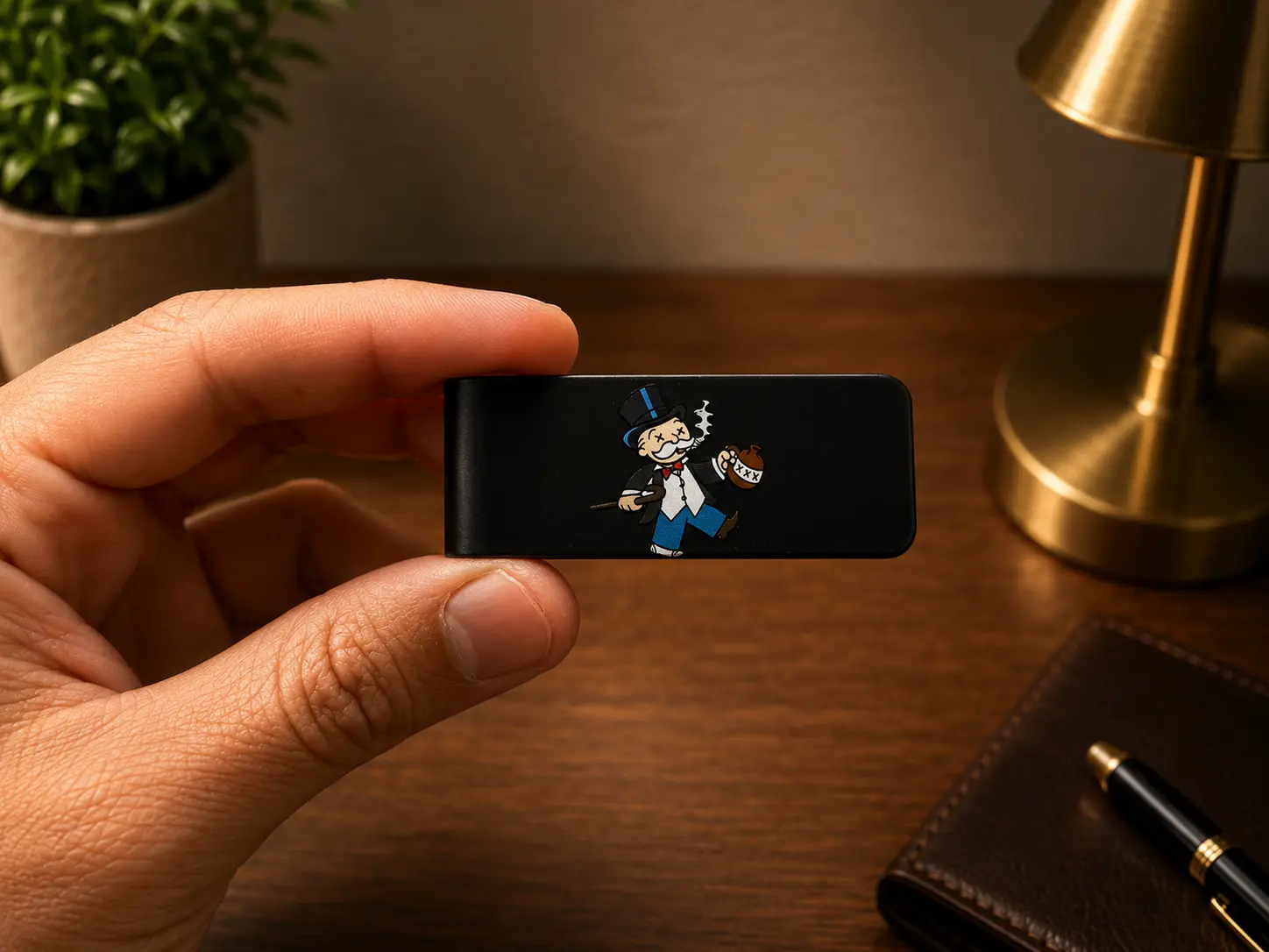 Drunkin Monopoly man metal money clip more designs check shop