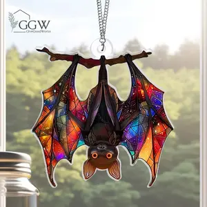 Bat ACRYLIC Suncatcher, Upside Down Bat Suncatcher, Bat Halloween Suncatcher, Bat Window Decor, Bat Lover Gift, Spooky Bat, Gothic Bat Gifts
