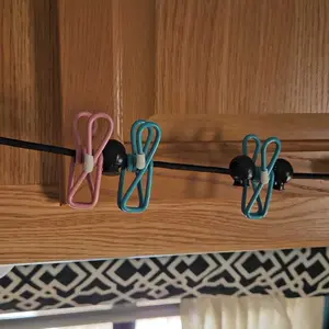 Hanging Clothesline, 1 Count Portable Retractable Clothesline with 12pcs Clips, Outdoor Camping Accessories