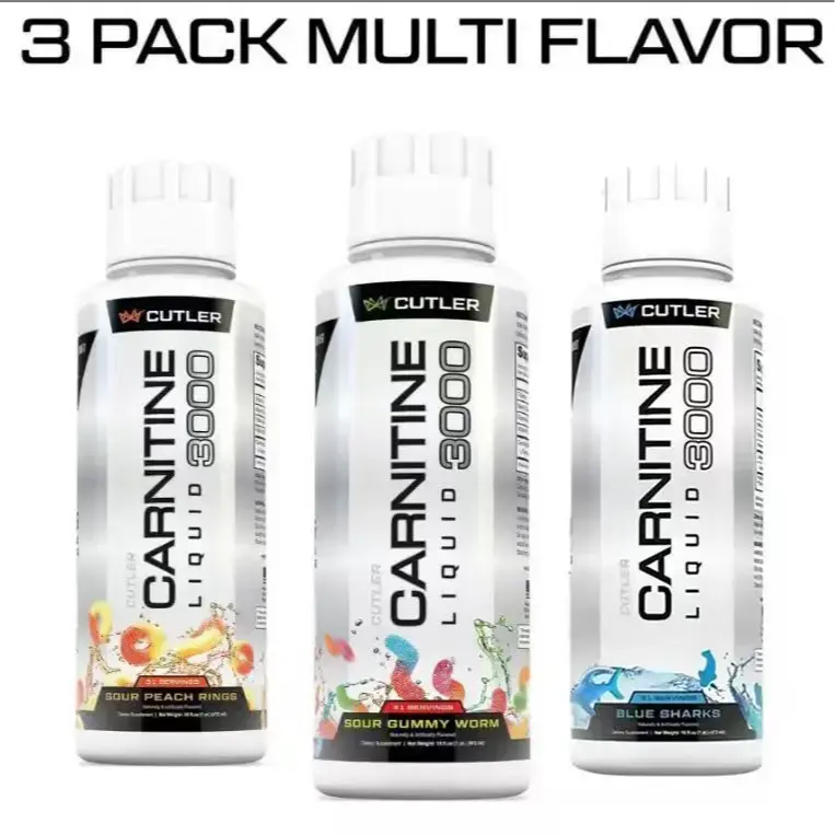 3-Pack Cutler Nutrition Carnitine 3000 Liquid Fitness Supplement, Post-Workout Recovery Support, Energy Boost