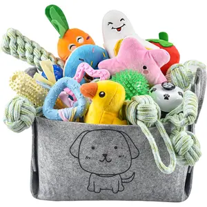 24 Pack Puppy  Toys,   Toys with Storage Bin,  Rope Toys and Squeaky Toys for Boredom, Interactive  Toys for Small & Medium Breeds