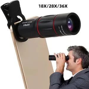 HD 18/28/36X Zoom Mobile Phone Telephoto Lens, Universal Clip-on Monocular Telescope for Hunting, Camping & Live Sports Watching