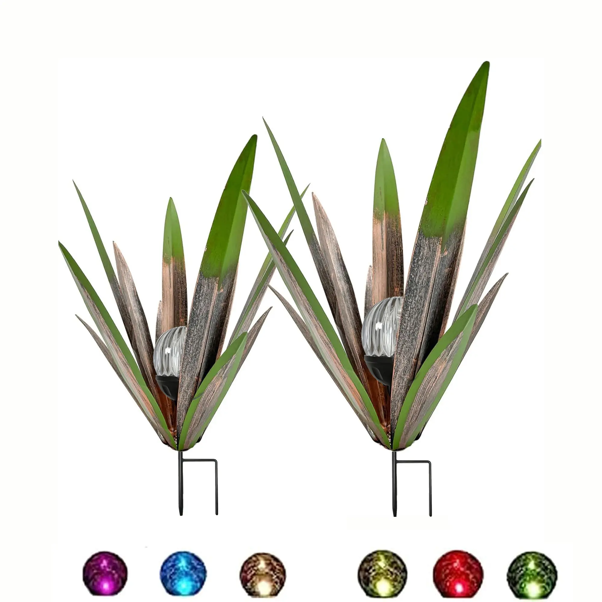 Outdoor metal agave solar lamp decoration, perfect for both plants and home decor, also suitable for outdoor decoration in gardens and autumn seasons. It can be used for lawn beautification and is the best choice for gifts during festivals. Patio Lighting