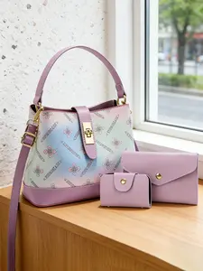 Women's Rainbow Print Bucket Bag Set, Fashion Bucket Bag, Adjustable Shoulder Strap, Multifunctional Messenger Bag, Casual Party Shopping, Ideal Gift, Fashionable Bucket Bag
