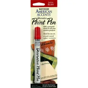 212 MAIN Rustoleum 215154 .33 Oz Satin Ruby American Accents Decorative Paint Pen - Chisel Tip, Satin Finish, Art Materials, DIY Automotive Paint Care Supplies, Diy Painting Supplies