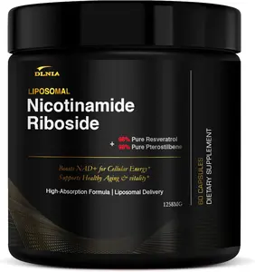Liposomal NAD Supplement & NMN Alternative Nicotinamide Riboside NR 1258 mg with Resveratrol Quercetin Pterostilbene CoQ10 for Cellular Energy Healthy Aging