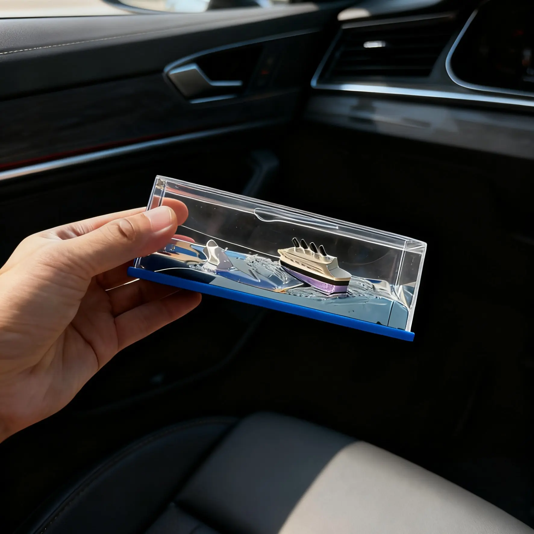 Car Accessories Dashboard Creative Ornament Cruise Ship Fluid Drift Bottle Titanic Car Decoration Car Ornament Car Interior Decoration Vehicle Automotive Car Decals