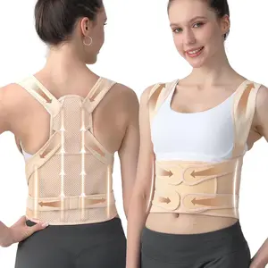 Upgrade Breathable Mesh Back Support Brace with Soft Non-Dig Straps, Adjustable Invisible Posture Strap for Women, Ideal for Work, Fitness & Outdoor Activities