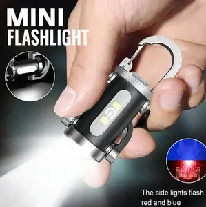 1PCS Rechargeable Keychain Flashlights,1200 Lumens EDC Mini Flashlights，Portable Rechargeable Bright Keychain Flashlight，Compatible with Phone Charger,7 Lighting Modes for Camping