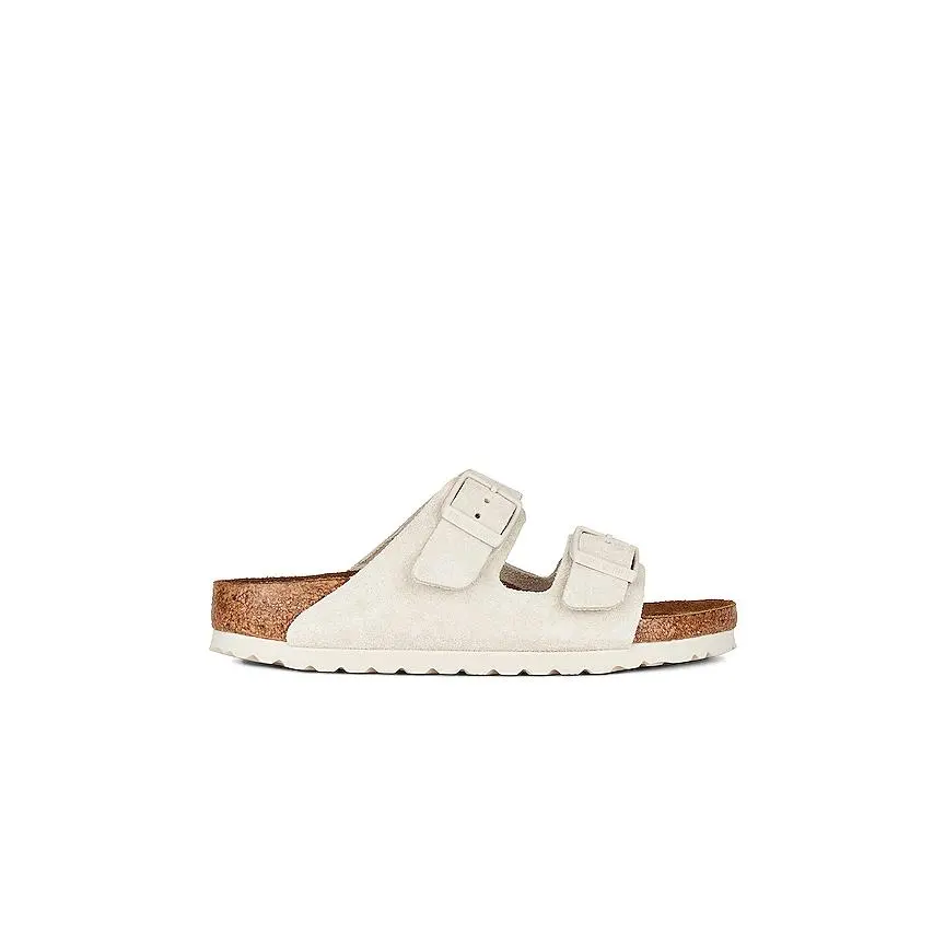 BIRKENSTOCK Arizona Soft Footbed Sandal in Antique White Suede BIRKENSTOCK Arizona Soft Footbed Sandal in Antique White Suede