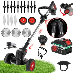 Portable Household Cordless Electric Lawn Mower, Garden Weeder & Cordless Trimmer. Equipped With 3 Blade Types And 2 High-capacity Lithium Batteries, Delivering Powerful Performance For Lawns, Gardens And Yards. Great Discounted Gift For Men