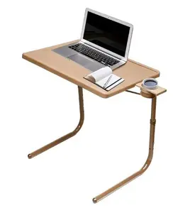 Table-Mate TV Tray Table Portable Desk Folding Dinner Tray Couch Table Trays for Eating Snack Food Portable Laptop Desk Bed Trays for Eating Adjustable TV Trays with 3 Angles and Cup Holder