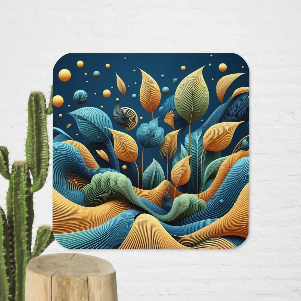 Abstract tree leaves, Cork-back coaster