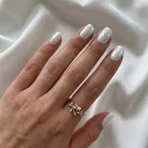 Classic Pearl White Short Square Nails - Press On Nails