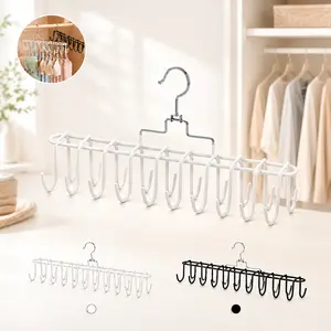 TikTok Viral Closet Organizer 360 Rotating Hanger with 20 Hooks, Double Row Bra Tank Top Camisole Hanger, Aesthetic Space Saving Closet Transformation Rack, Lingerie Underwear Organizer for Small Closet Bedroom Dorm Apartment Wardrobe