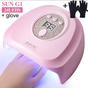 2pcs Set LED Nail Lamp with Gloves, Smart Auto-Sensing Professional Nail Dryer Light, Fast Gel Lamp for Base Coat, Top Coat And All Nail Gels, Universal Manicure Tool Kit