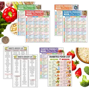 Meal Plan &  Chart - 5-Week  Meal Planner with Recipes, Nutrition Facts, Grocery List & Foods to Eat/Avoid - Prediabetes & Type 1  Diet Guide