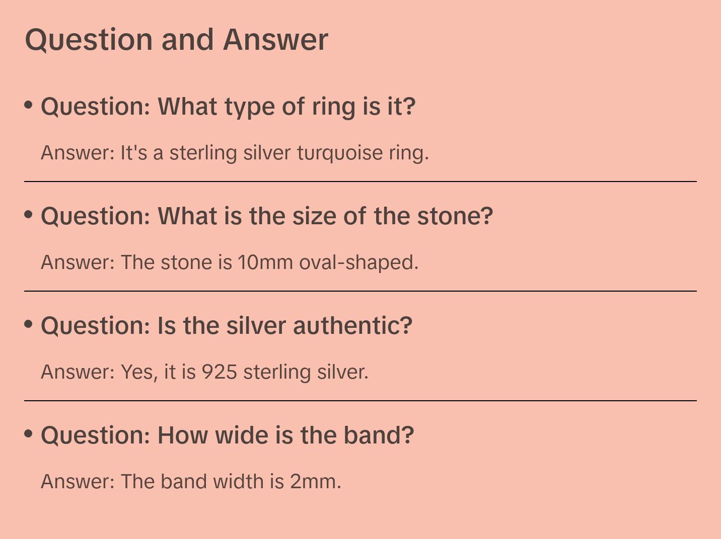 Sterling Silver Oval Turquoise Ring