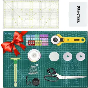 78 Pcs Rotary Cutter Set - KingTool 45mm Cutter Kit with A3 Cutting Mat, Fabric Scissors 3 Replacement Blades, Quilting Rulers, Sewing Clips, Sewing Pins - Perfect for Crafting,Quilting,Sewing