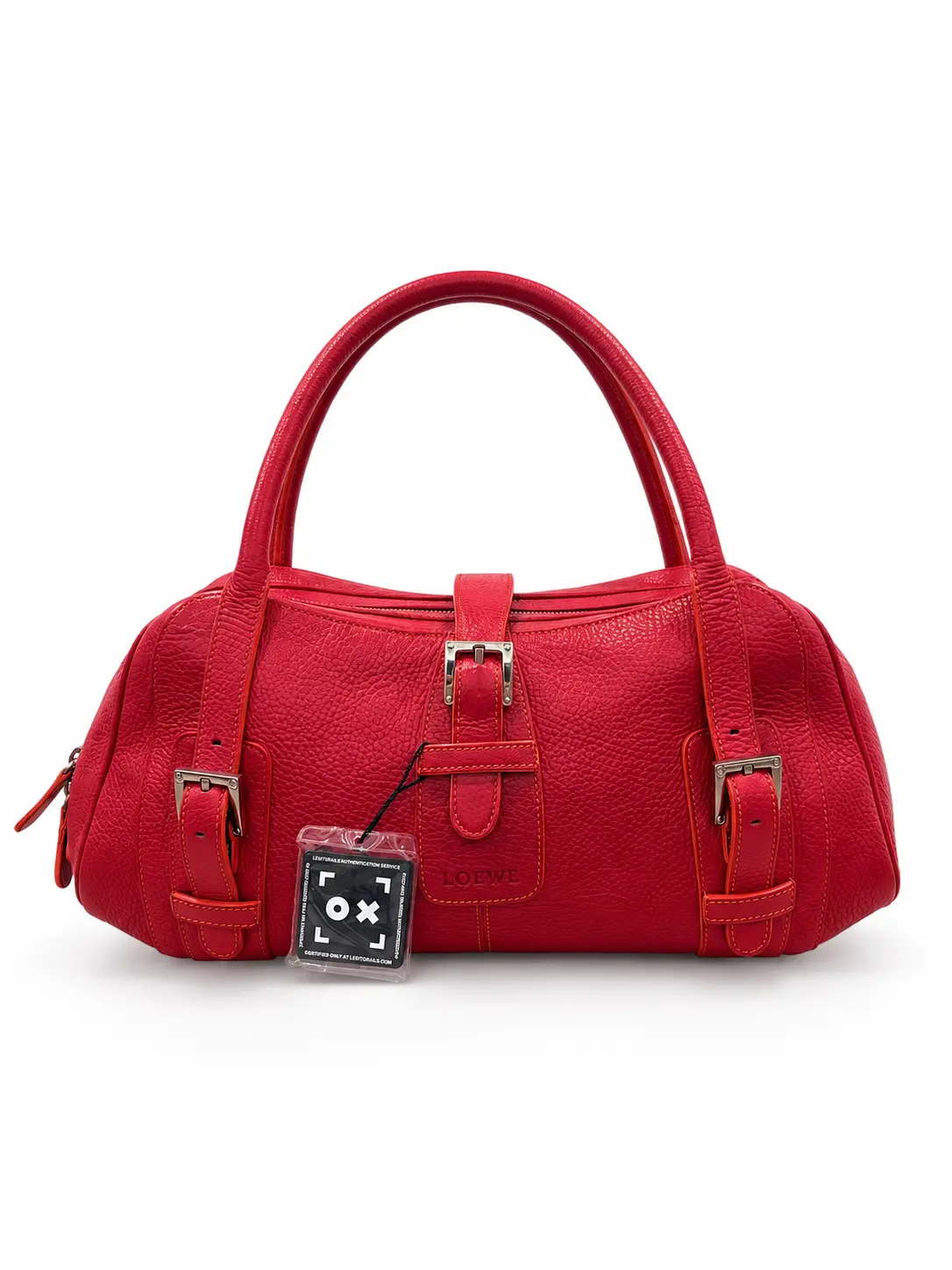 Pre-owned Loewe calfskin Shoulder Bags Senda Red Shoulder Bag 97570447