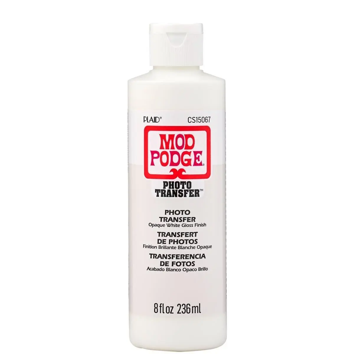 Mod Podge ® Photo Transfer Medium, 8oz Bottle - Smooth, Cream, Easy-to-Clean, Water-Based Home Care Supply (CS15067)