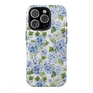 Unique Watercolor Hydrangea Phone Case Compatible with iPhone 17 16 15 14 13 12 11 X Xs pro max Air Aesthetics Design Simple Case for TPU Slim Protection Case