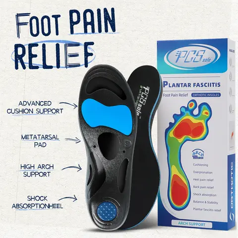 PCSsole High Arch Support Orthotic Insoles for Men & Women, Thick Cushioned Shock-Absorption Footwear Insoles for Plantar Fasciitis, Flat Feet, Foot Pain, Athletic Shoes for Women, Running & Standing