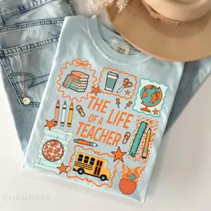 Comfort Colors, The Life of a Teacher T-Shirt, Teaching SwiftieTee, Back to School, Music, Elementary School Supplies