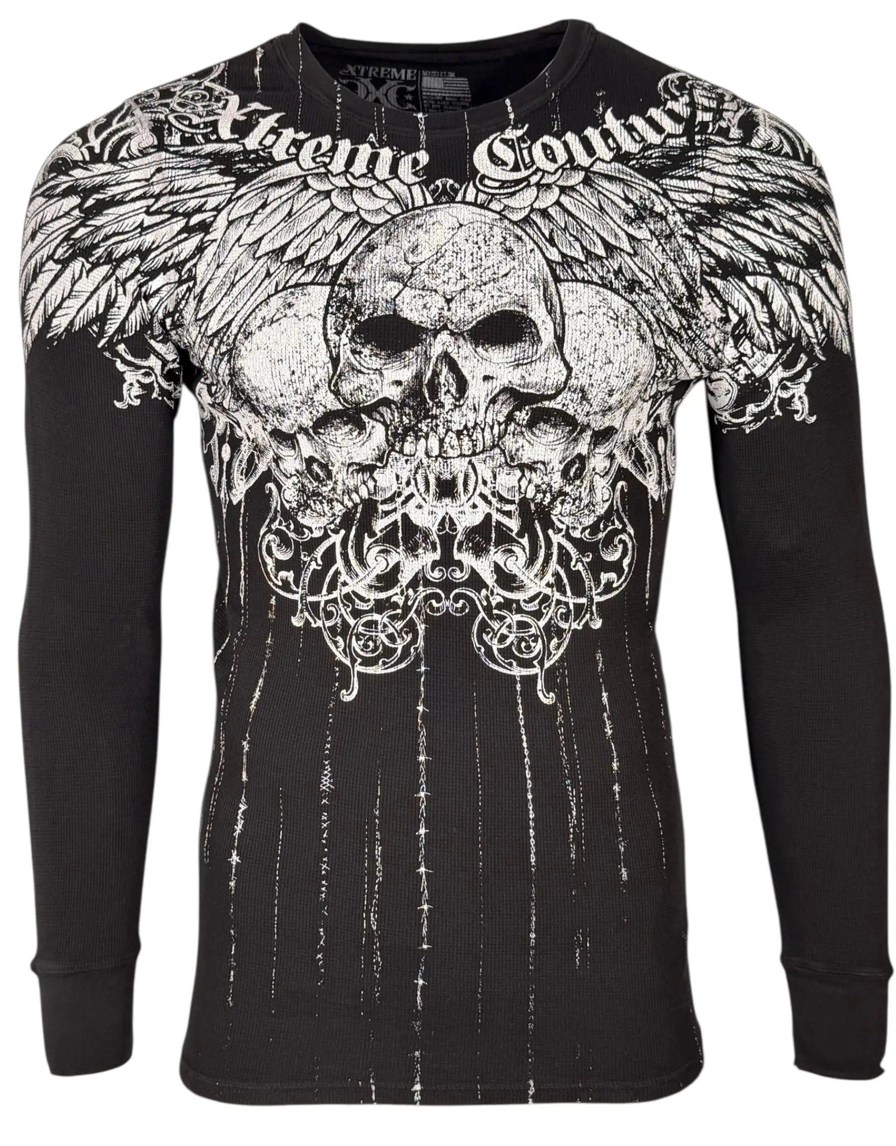 Xtreme Couture by Affliction Men's Cotton Thermal Shirt - Round Neck, Graphic Big League Menswear Top