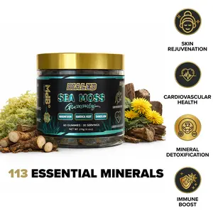 Dialed Moods Sea Moss 60 Gummies | 30 servings | Supports: Skin Rejuvenation, Cardiovascular Health, Mineral Rich Detox, Immune Boost
