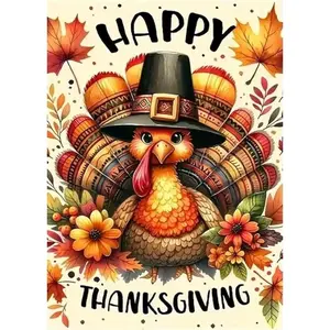 5D Thanksgiving Diamond Painting DIY Turkey Diamond Art Set Round Diamond Art Home Decoration