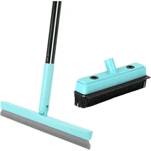 Floor  with 180? Rotating ,with Rubber Broom for Carpet  Remover,air Broom,for pet Removal Fluff Carpet, Hardwood Floor, Cleans Glass, Fine Dust, Hair, Liquid (Black)