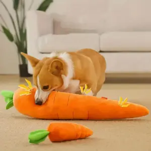 Durable Chew Toy New Dog Cat Toy Pillow Sound Self-Entertainment Simulation Plush Doll Carrot Interactive
